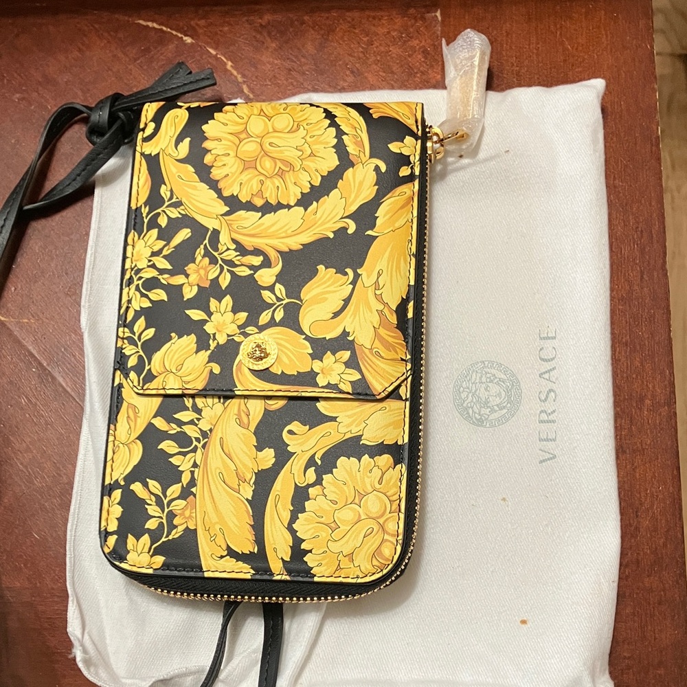 Versace Baroque Black and Gold Pouch